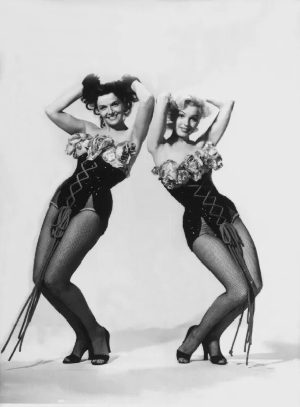 jane russell (l) and marilyn monroe (r) in gentlemen prefer blondes directed by howard hawks, 1953 photo by dpa abacapresscom