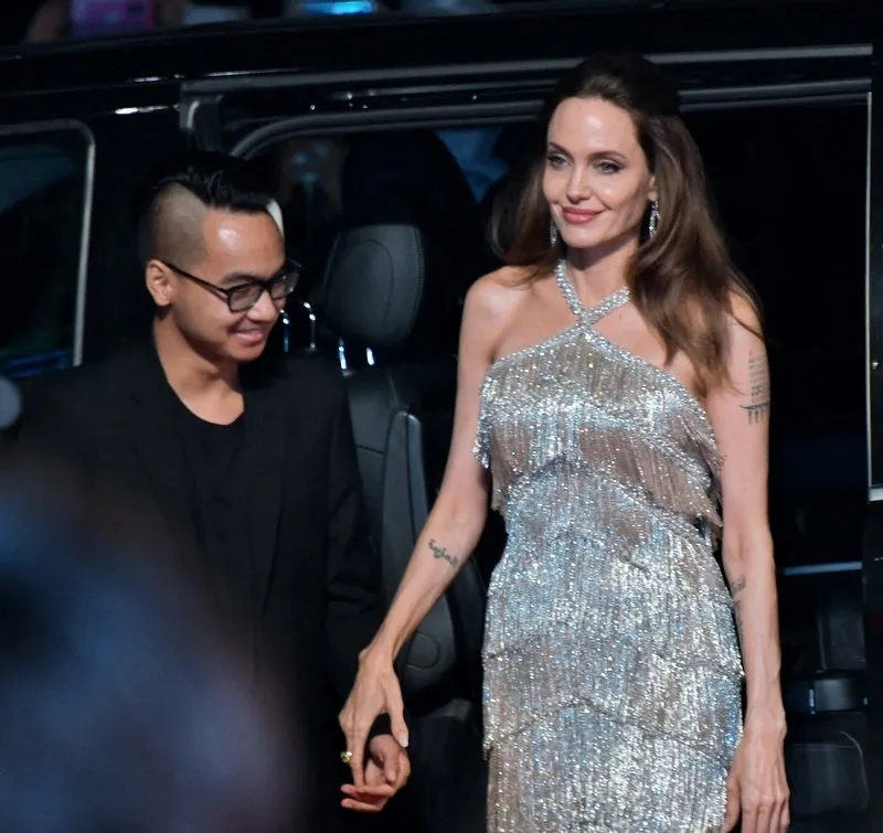maddox jolie-pitt, angelina jolie(r) attend the japan premiere for the film maleficent  mistress of evil in tokyo, japan on october 3, 2019   photo by keizo mori upi abacaprescom <motcle99> news < motcle99> , 703266 037 tokyo japon japan