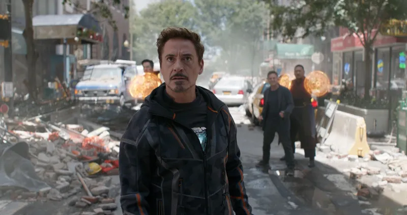 marvel studios' avengers  infinity wartony stark iron man (robert downey jr) w  doctor strange (benedict cumberbatch), bruce banner (mark ruffalo) and wong (benedict wong) in the background l to r photo  film frame©marvel studios