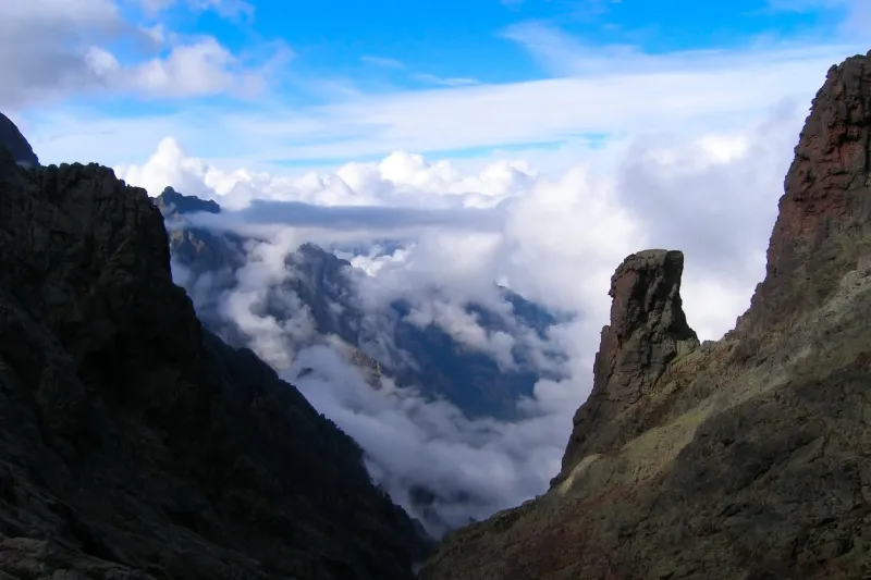 mountains and creeping clouds, corsica
