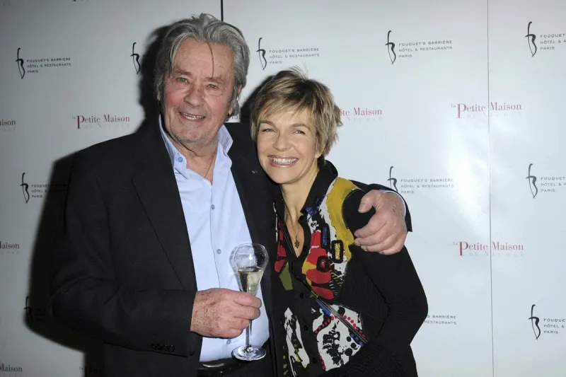 alain delon and veronique jannot attending the opening party for new restaurant 'la petite maison de nicole' at hotel fouquet's barriere in paris, france, on january 22, 2013 photo by abacapresscom , 408356 023 paris france