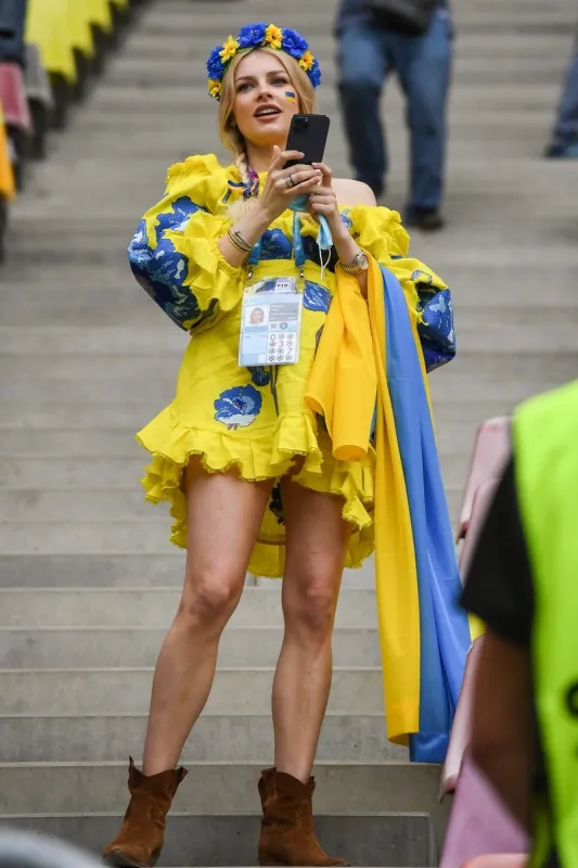 a ukraine supporter looks on before the uefa euro 2020 group c football match between ukraine and north macedonia at the national arena in bucharest on june 17, 2021 (photo by daniel mihailescu   pool   afp)