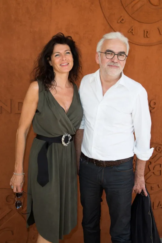 pascal praud and wife cathy in village during french tennis open at roland-garros arena on june 01, 2019 in paris, france photo by nasser berzane abacapresscom , 685612 004 paris france