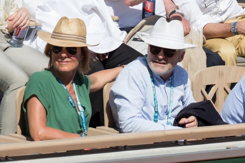 pascal praud and wife cathy in stands during french tennis open at roland-garros arena on june 01, 2019 in paris, france photo by nasser berzane abacapresscom <motcle99> roland garros roland-garros french open < motcle99> , 685690 026 paris france