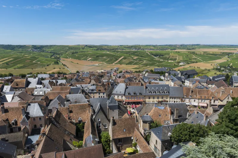 sancerre, france - july 31, 2012  great view from the town of sancerre and the vineyards of sancerre