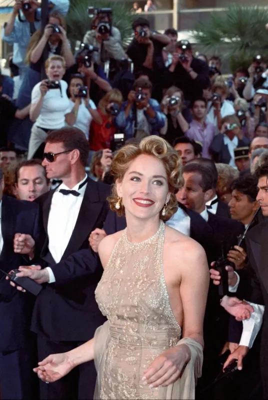 may 20, 1995, cannes, france, sharon stone promoting 'the quick and the dead' at the cannes film festival 1995 photo by frederic injimbert zumapresscom abacapresscom , 768341 007 cannes france
