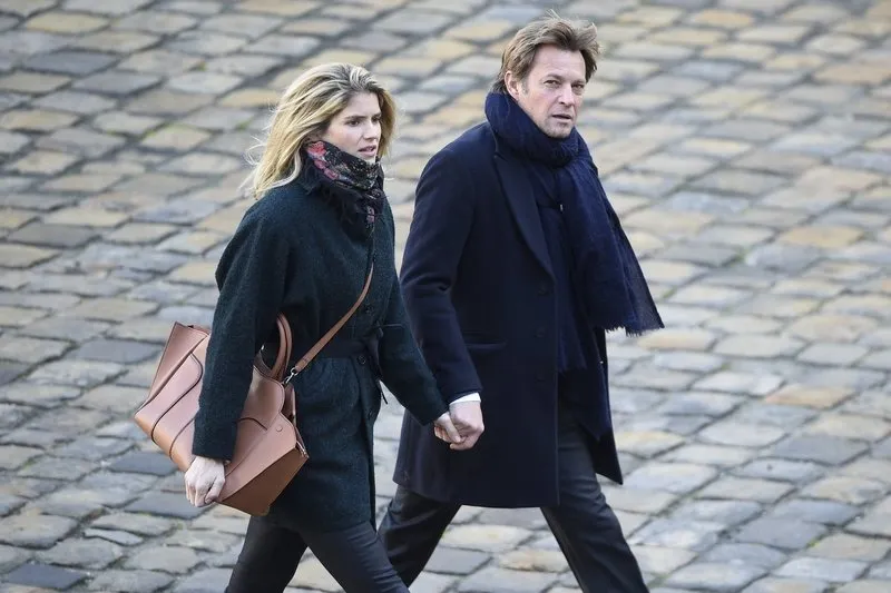 laurent delahousse and alice taglioni attending the funeral of french academician jean d'ormesson at the invalides in paris, france on december 8, 2017 photo by eliot blondet abacapresscom , 617965 003 paris france