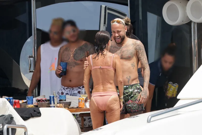 neymar on holidays on a yacht - ibiza