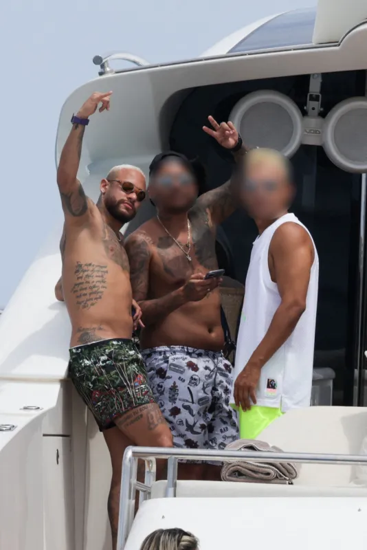 neymar on holidays on a yacht - ibiza
