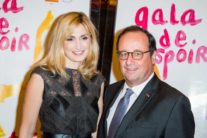 julie gayet and former president francois hollande during the 27th l'espoir gala of the cancer league at the champs-elysees theate in paris on october 22, 2019 photo by nasser berzane abacapresscom , 706081 045 paris france