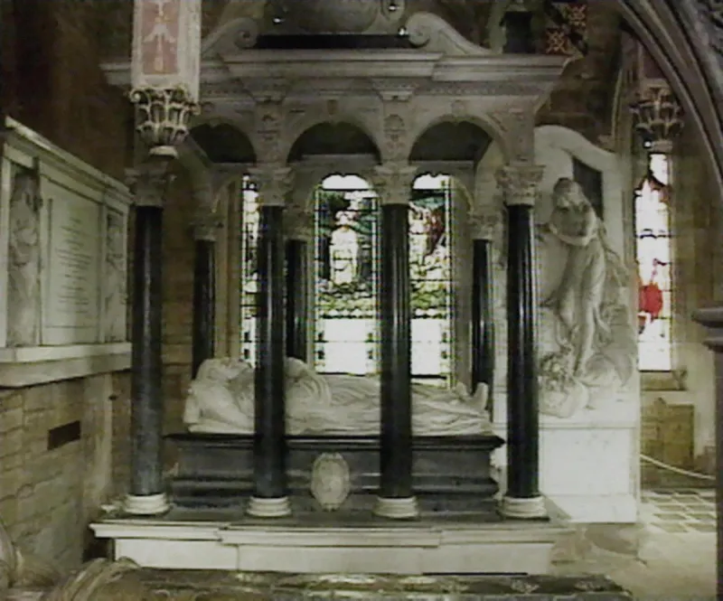 a photo taken 01 september shows the inside of the spencer family mausoleum in althorp, where the princess of wales, diana, will be buried 06 septeember following the fatal 31 august car crash in central paris (photo by wtn pictures   afp)
