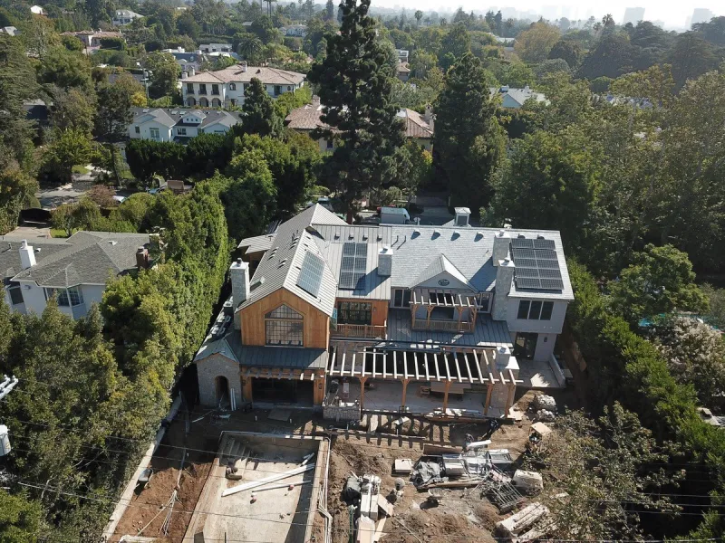 aerials of jennifer garner's new home under construction