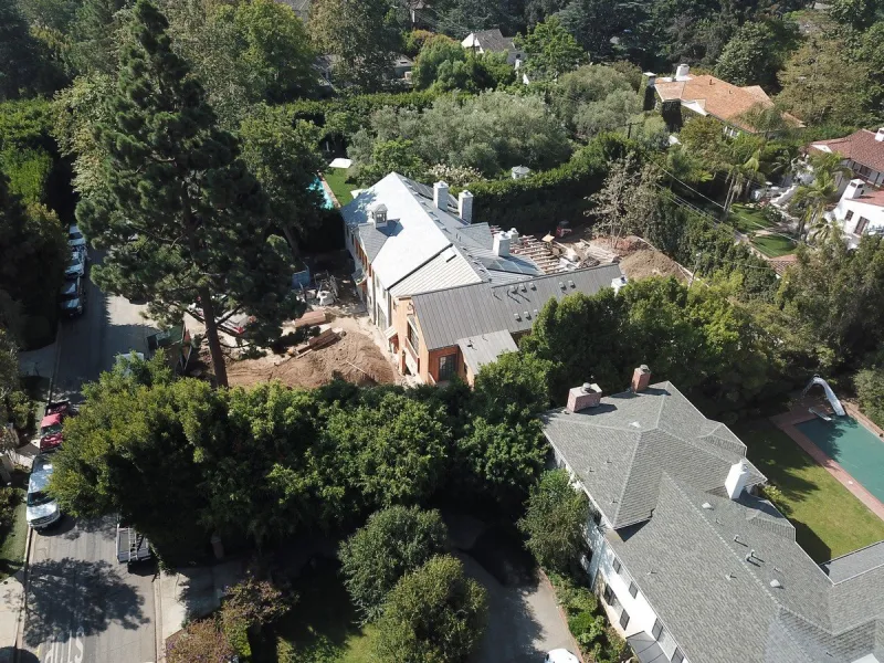 aerials of jennifer garner's new home under construction