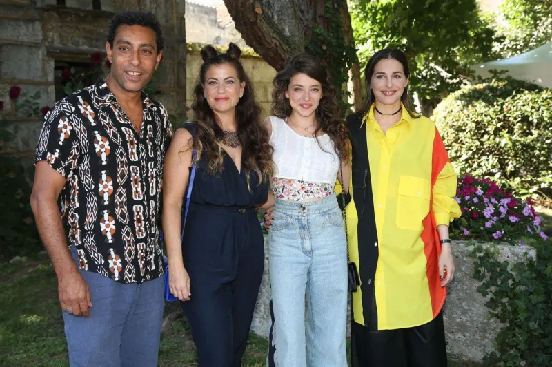 lyes salem, kamir ainouz, zoe adjani and amira casar during cigare au miel photocall as part of the 14th angouleme film festival in angouleme, in france, 26 august 2021 photo by jerome domine abacapresscom