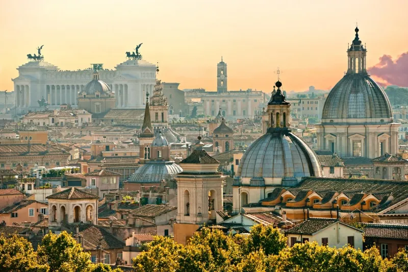 view of rome from castel sant'angelo, italy