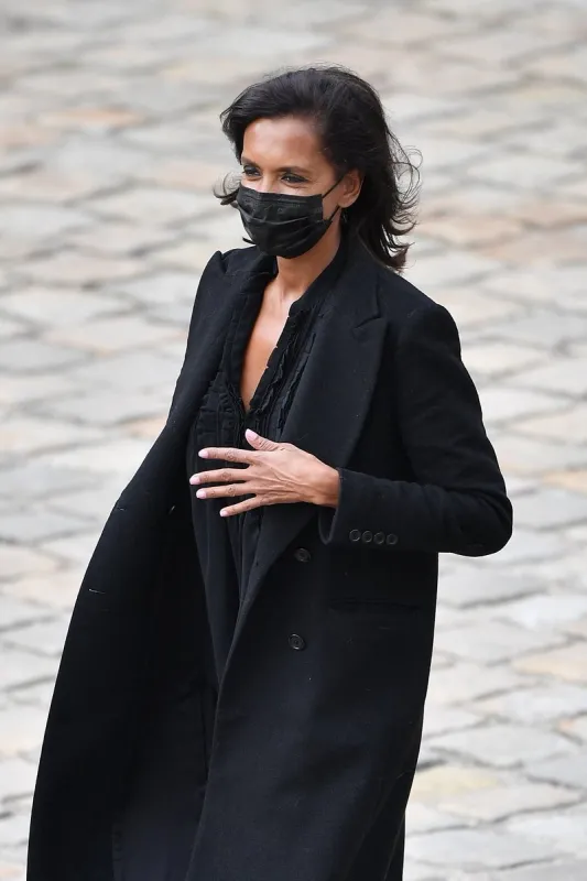 karine le marchand during jean-paul belmondo's national tribute held at the hotel des invalides in paris, france on september 9, 2021 french famous actor jean-paul belmondo is dead on monday, september 6th, at 88 photo by david niviere abacapresscom