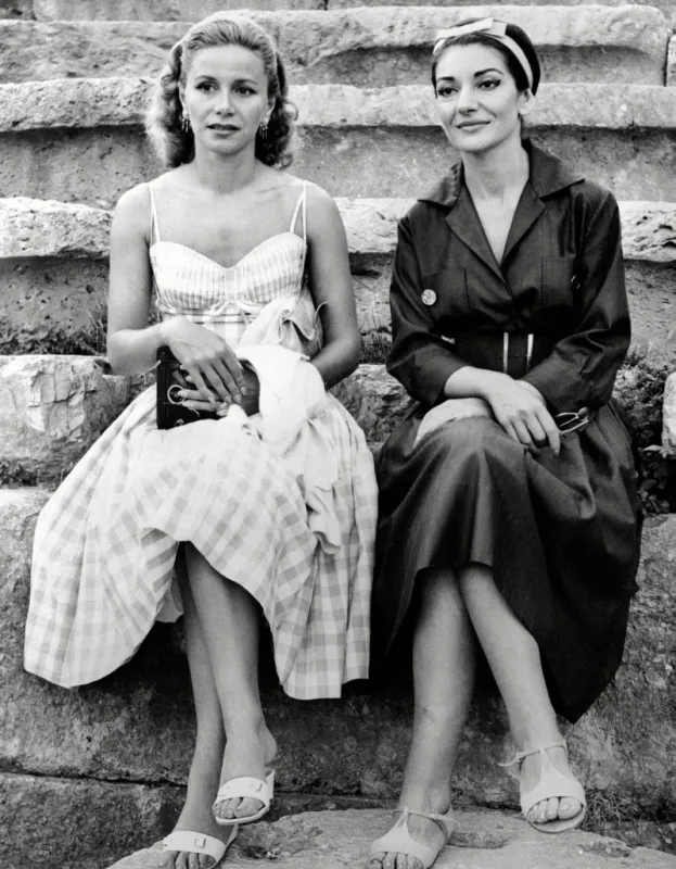 maria callas and athina onassis in greece,1959 editorial use only photo by cinema publishers collection lfi photoshot abacapresscom , 620342 005 hollywood