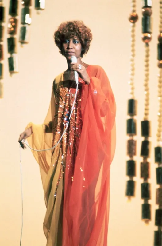 aretha franklin performs on the stage, mid 70s photo by photoshot abacapresscom