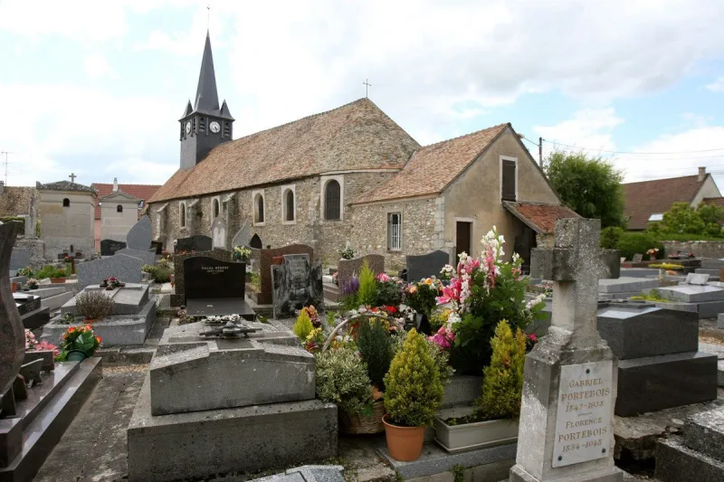 grave of romy schneider and her son david in the village of boissy-sans-avoir