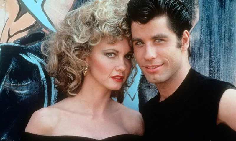 olivia newton-john, john travolta, 'grease' (1978) paramount pictures - photo by cinema publishers collection the hollywood archive abacapresscom , 718864 141 hollywood