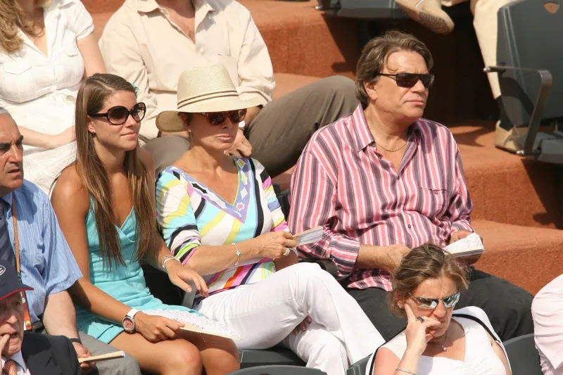 bernard tapie and his wife at roland garros tennis tournament