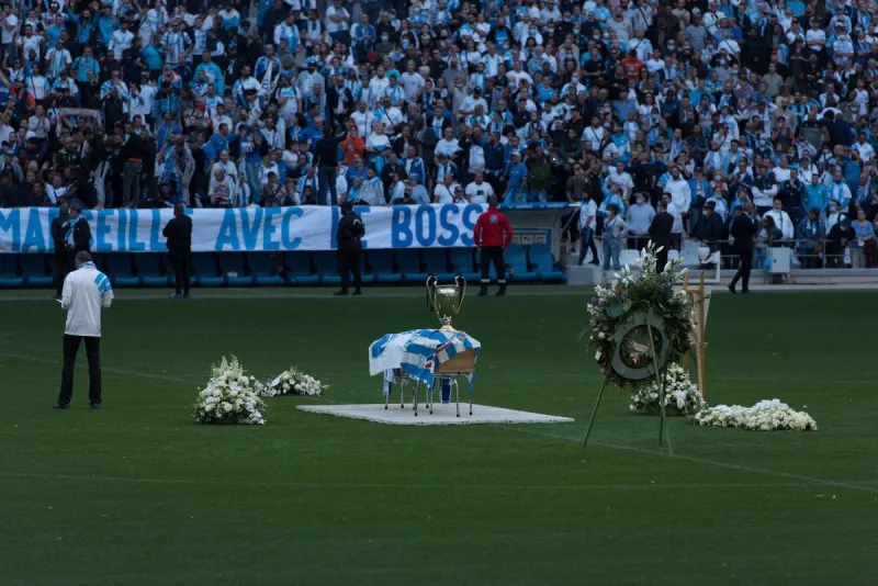 stade velodrome homage to bernard tapie - marseille