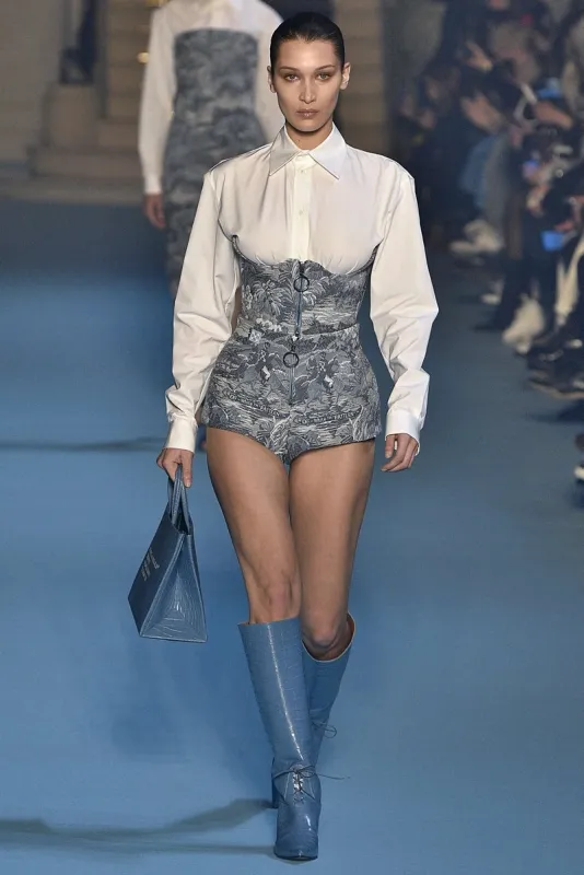 model bella hadid walks on the runway during the off-white fashion show during paris fashion week womenswear fall winter 2018-2019 held in paris, france on march 1, 2018 photo by jonas gustavsson abacapresscom , 628053 082 paris france