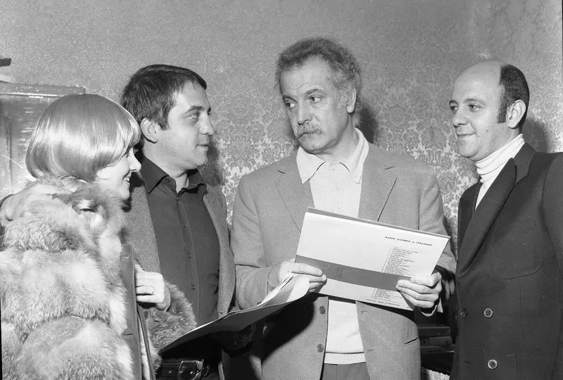 franca mazzola, nanni svampa, georges brassens and lino patruno in paris, france on february 1973 photo by publifoto olycom abacapresscom