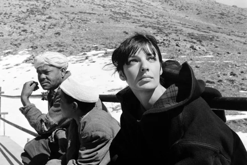 photo taken on march 7, 1965 in oukaimeden shows french actress and singer marie laforêt during the filming of blue panther, marie-chantal contre le docteur kha in french, directed by claude chabrol (photo by jean-claude delmas   afp)