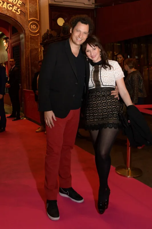 magician eric antoine poses with his wife calista sinclair as they arrive for the unveiling of his waxwork at musee grevin on october 10, 2018 in paris, france photo by daniel derajinski abacapresscom , 654849 003 paris france