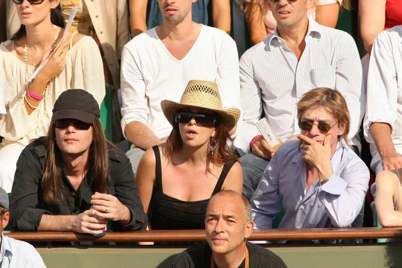 helene segara with her husband and jean-louis aubert at roland garros tennis tournament