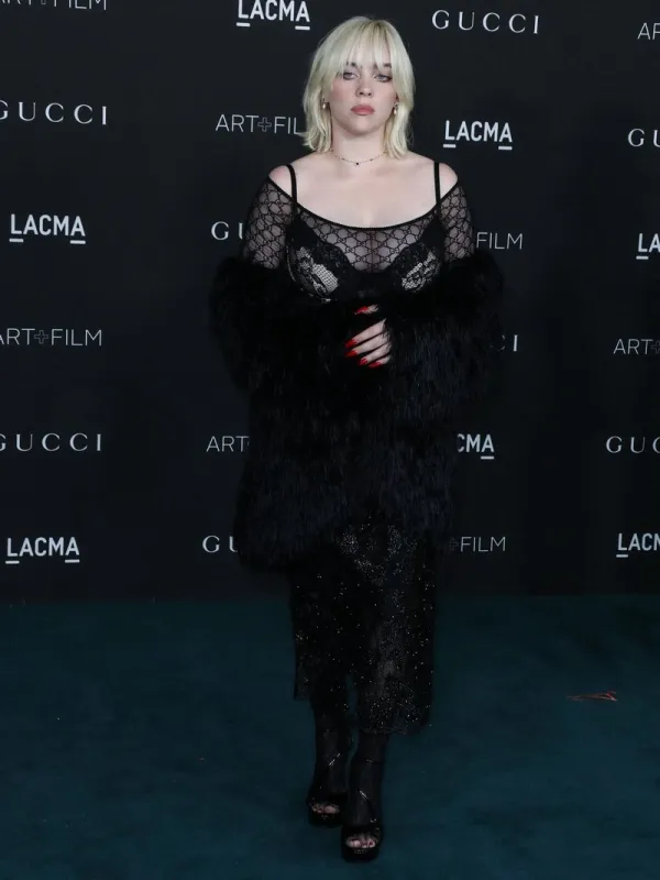 singer billie eilish wearing a gucci outfit arrives at the 10th annual lacma art + film gala 2021 held at the los angeles county museum of art on november 6, 2021 in los angeles, ca, usa photo by xavier collin image press agency abacapresscom
