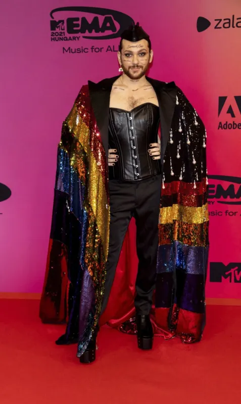 riccardo simonetti attends the 2021 mtv emas, europe music awards, at papp laszlo budapest sports arena in budapest, hungary, on 14 november 2021 <motcle99> ace < motcle99> , brdpa20211115 146 budapest hongrie hungary