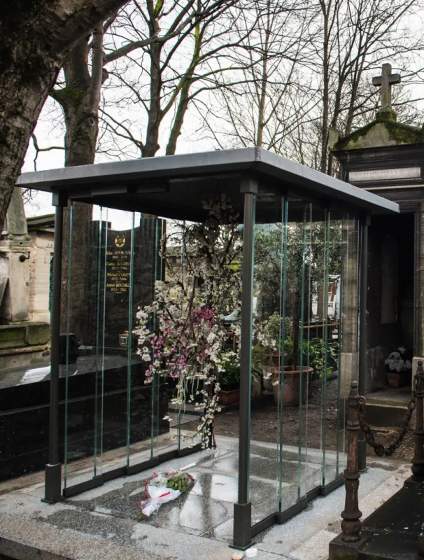 michel berger and france gall family vault at montmartre cemetery - paris