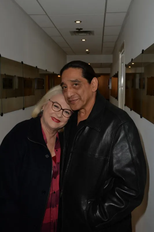 josiane balasko and george aguilar at the taping of vivement dimanche, paris, france on december 14, 2015 , 666443 003 paris france