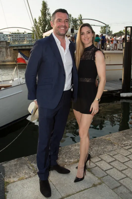 arnaud ducret et claire francisci lors de la 7eme edition de la petanque gastronomique au port de grenelle le 27 juin 2019 à paris, france photo by nasser berzane abacapresscom , 689597 006 paris france