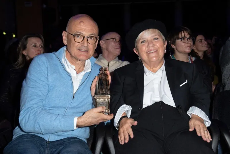 mimie mathy et son mari benoist gerard assistent a la ceremonie de cloture du 22e festival des creations televisuelles de luchon a luchon, france le 08 fevrier 2020 photo by aurore marechal abacapresscom