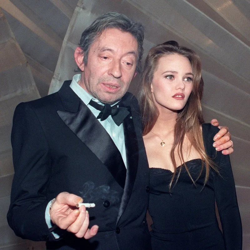 french singer and composer serge gainsbourg and singer vanessa paradis attend the 5th victoires de la musique annual ceremony, france's top music award, on february 3, 1990 in paris afp photo jean-pierre muller (photo by jean-pierre muller   afp)