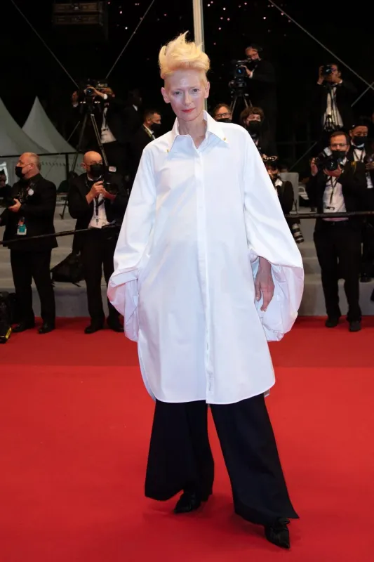 tilda swinton attending the paris 13th district (les olympiades) premiere as part of the 74th cannes international film festival in cannes, france on july 14, 2021 photo by aurore marechal abacapresscom
