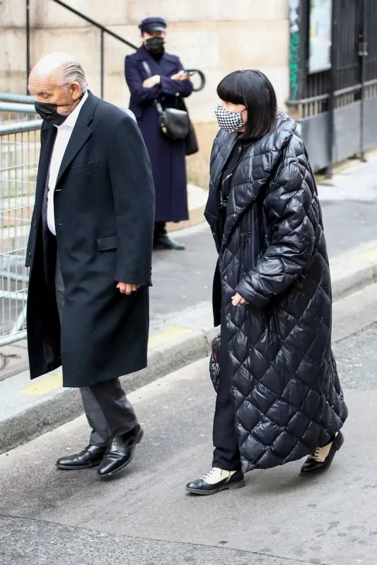 chantal thomas during the funeral of fashion designer manfred thierry mugler at the protestant temple of the oratory of the louvre in paris, france on february 4, 2022 mugler died at the age of 73 on january 23 photo by nasser berzane abacapresscom