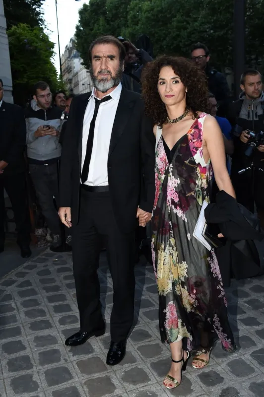 eric cantona and rachida brakni arriving at the vogue party in paris, france, july 5, 2016 photo by shootpix abacapresscom , 553981 002 paris france