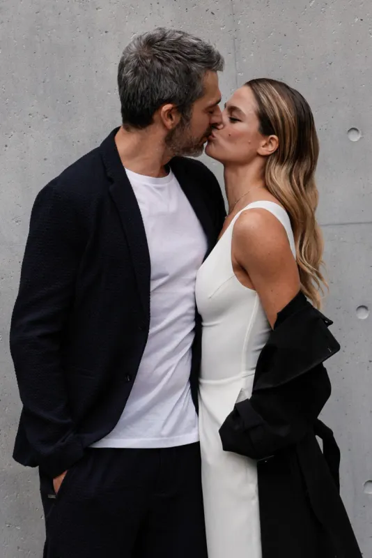 luca argentero, cristina marino pose ahead of emporio armani show as part of fall-winter 2022-2023 milan fashion week on february 24, 2022 in milan, italy photo by marco piovanotto abacapresscom , 799791 005 milan italie italy