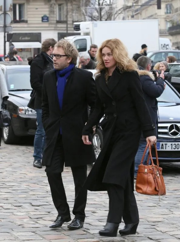 florian zeller et marine delterme - obseques de jacques chancel a l'eglise saint germain des pres photo by nasser berzane abacapresscom , brabaca20190214 347 paris france