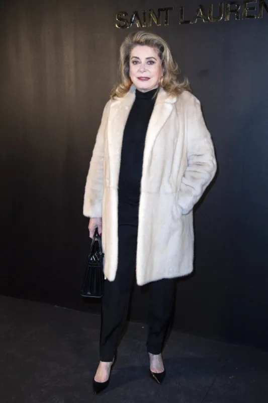 catherine deneuve attending the saint-laurent womenswear fall winter 2022 2023 show as part of paris fashion week in paris, france on march 01, 2022 photo by aurore marechal abacapresscom , 800535 235 paris france