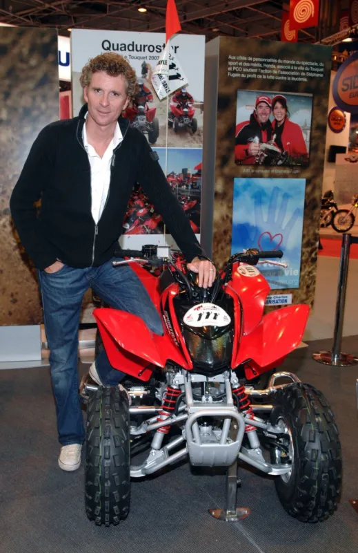 celebrities attend the 'mondial du 2 roues' - motorbikes trade show - paris