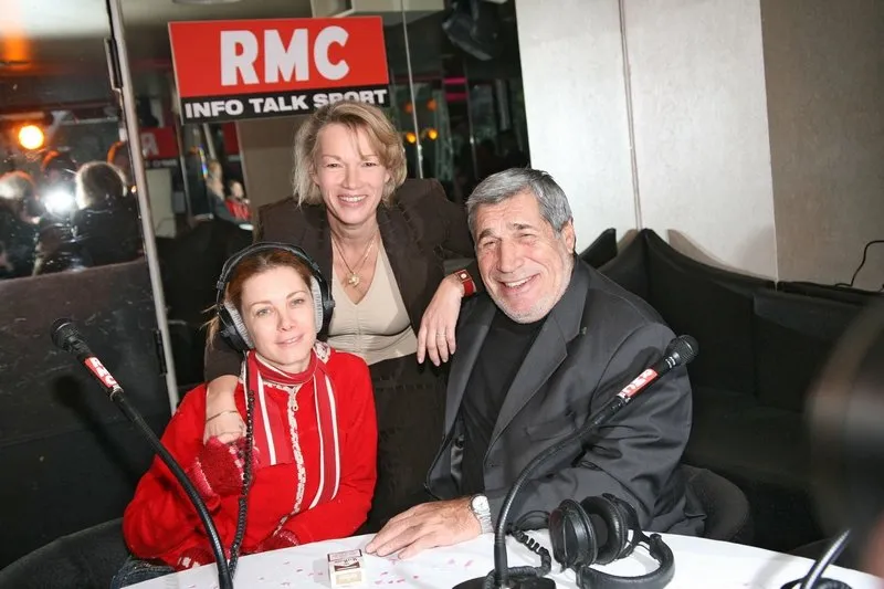 brigitte lahaie celebrates her 1,000th talk show on rmc radio station in paris