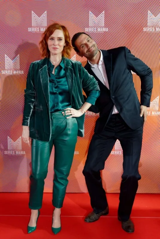 series mania lille, photocall ouverture, 18 mars 2022 audrey fleurot, mehdi nebbou photo by abacapresscom