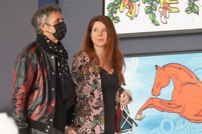 julien clerc and his wife helene gremillon attend the jumping eiffel in paris, france on june 27, 2021 photo by laurent zabulon abacapresscom , 770556 050 paris france