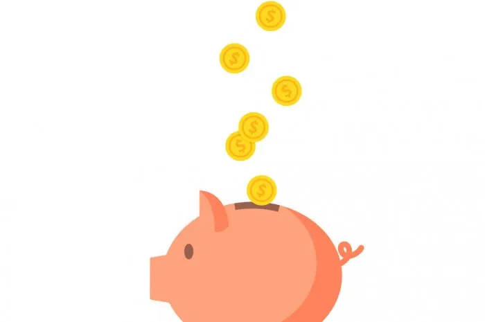 pig piggy bank with coins vector illustration in flat style the concept of saving or save money or open a bank deposit the idea of an icon of investments in the form of a toy pig piggy bank