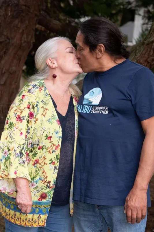 josiane balasko and her husband george aguilar attend the la piece rapportee photocall during the13th angouleme french-speaking film festival on august 29, 2020 in angouleme, france photo by david niviere abacapresscom , 740732 009 angouleme france